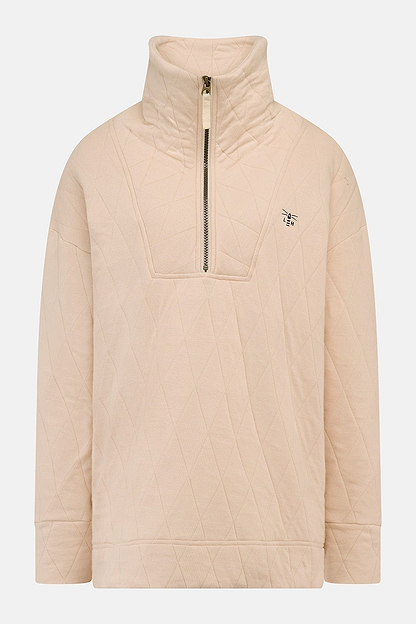 Cameron Quilted Quarter Zip - Irish Cream-Lighthouse