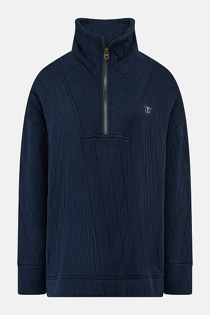 Cameron Quilted Quarter Zip - Navy-Lighthouse