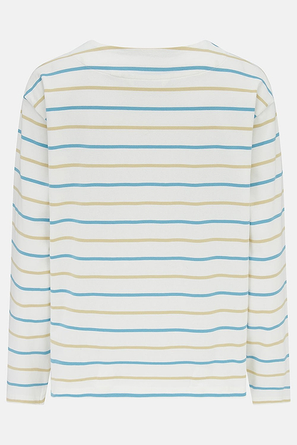 Causeway Breton Top - Blue Clay Stripe - Lighthouse