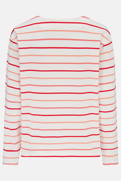 Causeway Breton Top - Coral Poppy Stripe - Lighthouse