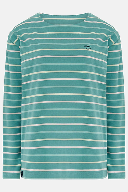 Causeway Breton Top - Duck Egg Pink Stripe-Lighthouse