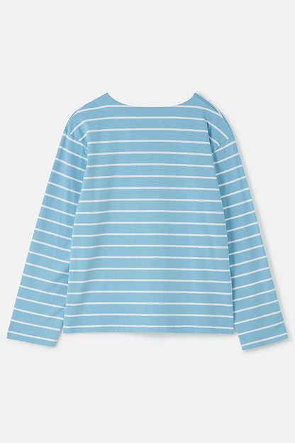 Causeway Breton Top - Marine Blue Stripe - Lighthouse