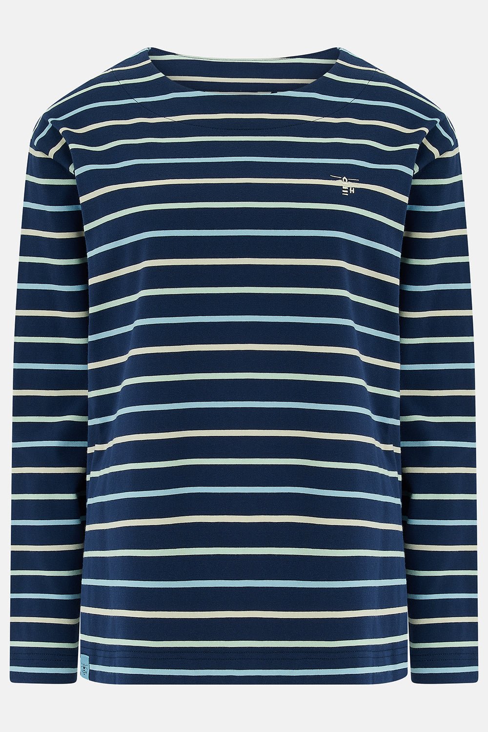 Causeway Breton Top - Navy Sage Blue Stripe-Lighthouse