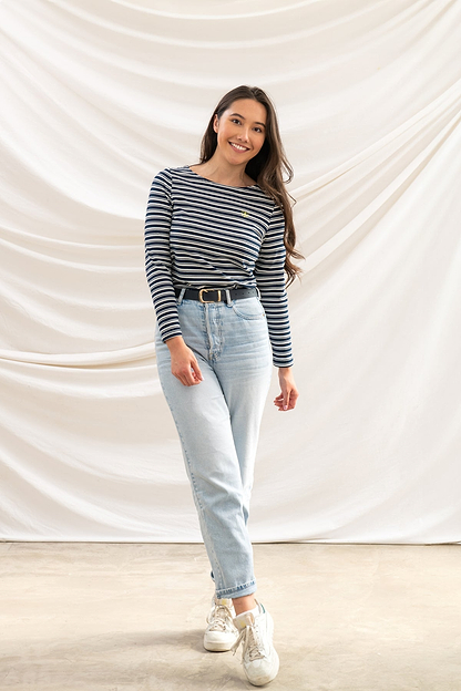 Causeway Breton Top - Navy Stripe - Lighthouse
