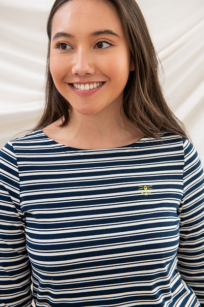 Causeway Breton Top - Navy Stripe - Lighthouse