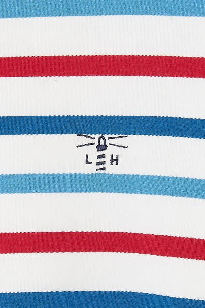 Causeway Breton Top - Red Teal Stripe - Lighthouse