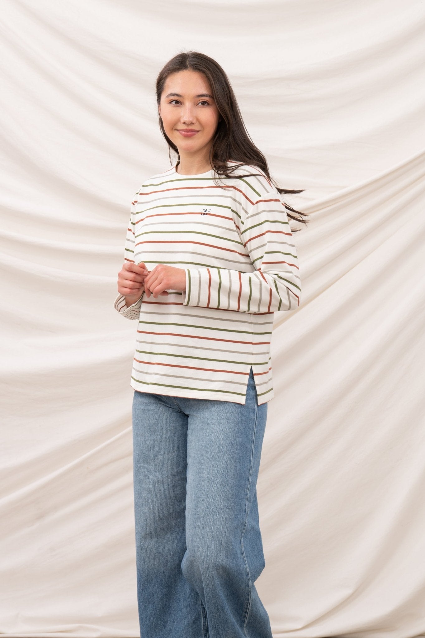 Causeway Breton Top - Sea Kelp Rust Stripe - Lighthouse