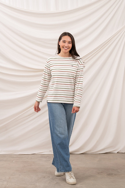 Causeway Breton Top - Sea Kelp Rust Stripe - Lighthouse