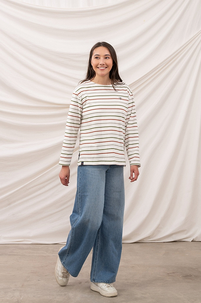 Causeway Breton Top - Sea Kelp Rust Stripe - Lighthouse