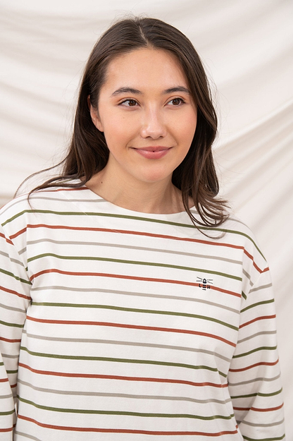 Causeway Breton Top - Sea Kelp Rust Stripe - Lighthouse