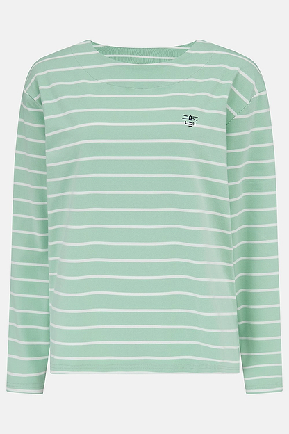 Causeway Breton Top - Soft Pistachio Stripe - Lighthouse