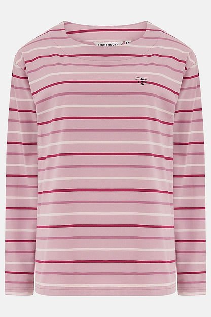 Causeway Breton Top - Wild Rose Pink Berry Stripe-Lighthouse