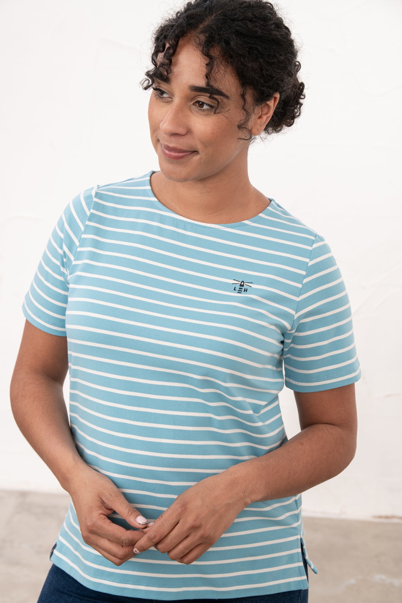 Causeway Tee - Blue Stripe - Lighthouse