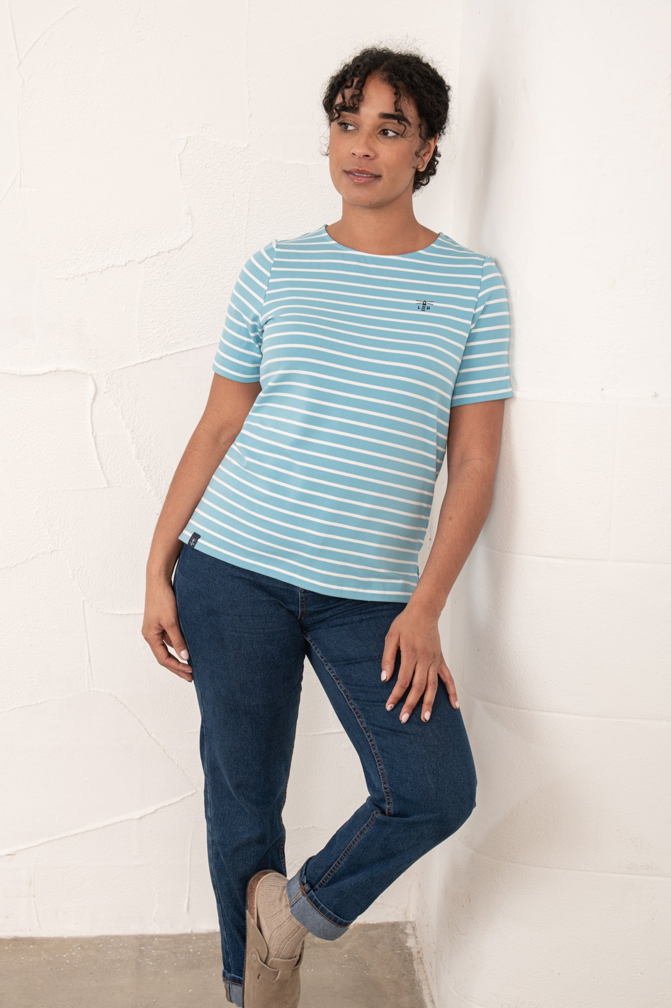 Causeway Tee - Blue Stripe - Lighthouse