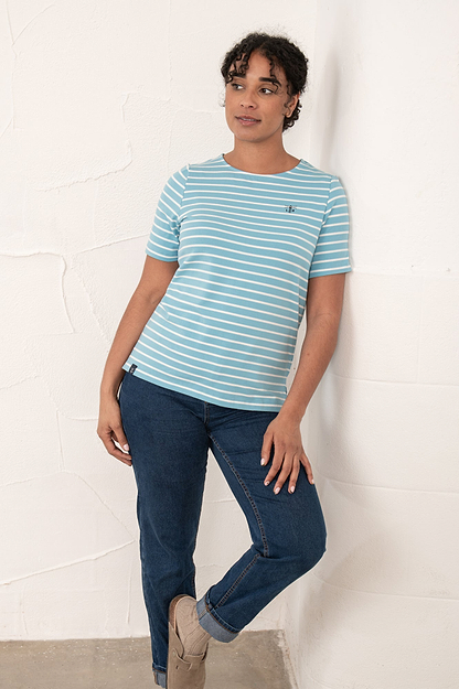 Causeway Tee - Blue Stripe - Lighthouse