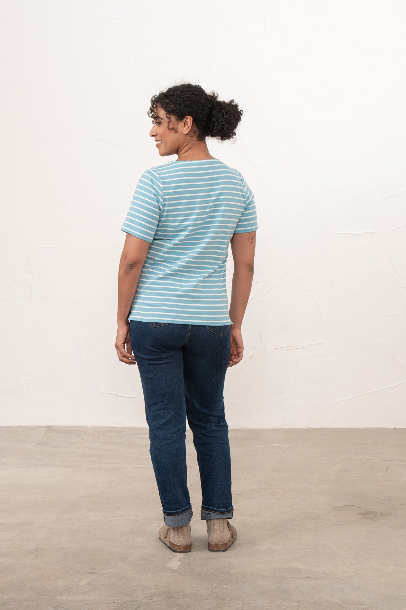 Causeway Tee - Blue Stripe - Lighthouse
