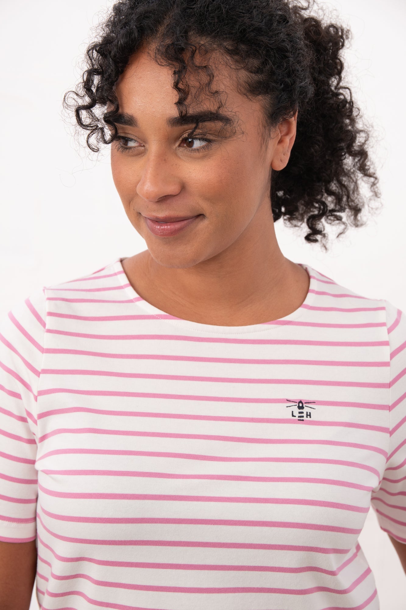 Causeway Tee - Pink Stripe - Lighthouse