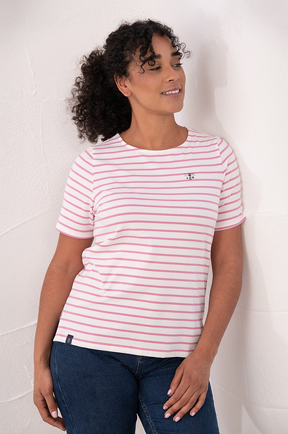 Causeway Tee - Pink Stripe - Lighthouse