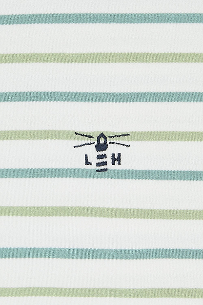 Causeway Tee - Pistachio Basil Stripe - Lighthouse