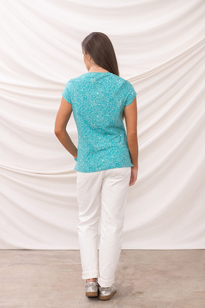 Causeway Tee - Soft Teal Floral - Lighthouse