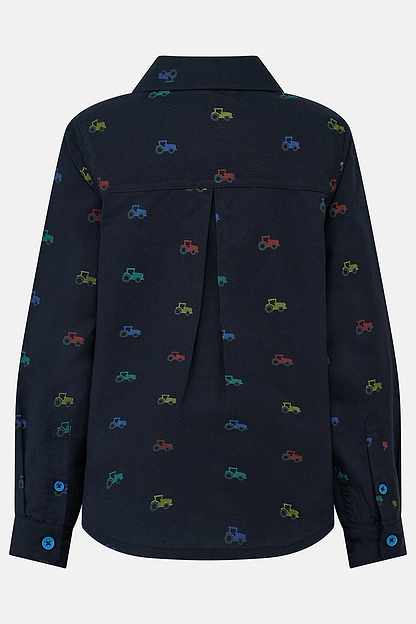 Charlie Shirt - Navy Tractor Print-Lighthouse