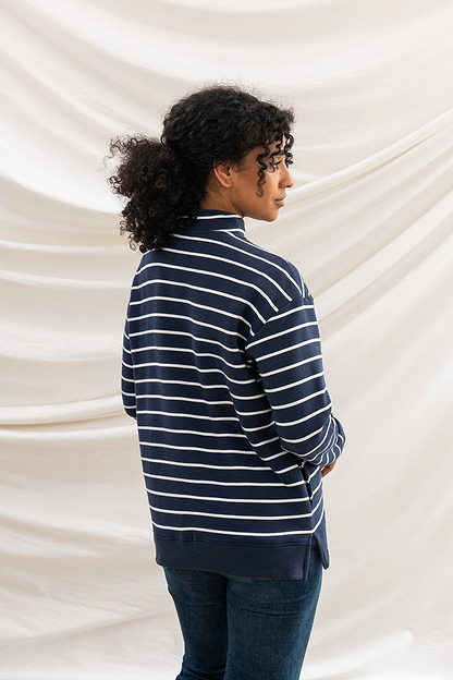 Coral Jersey - Navy Stripe - Lighthouse