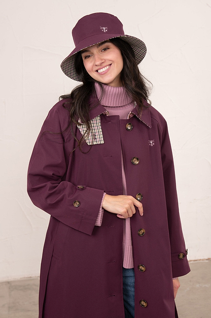 Edie Reversible Rain Hat - Damson-Lighthouse