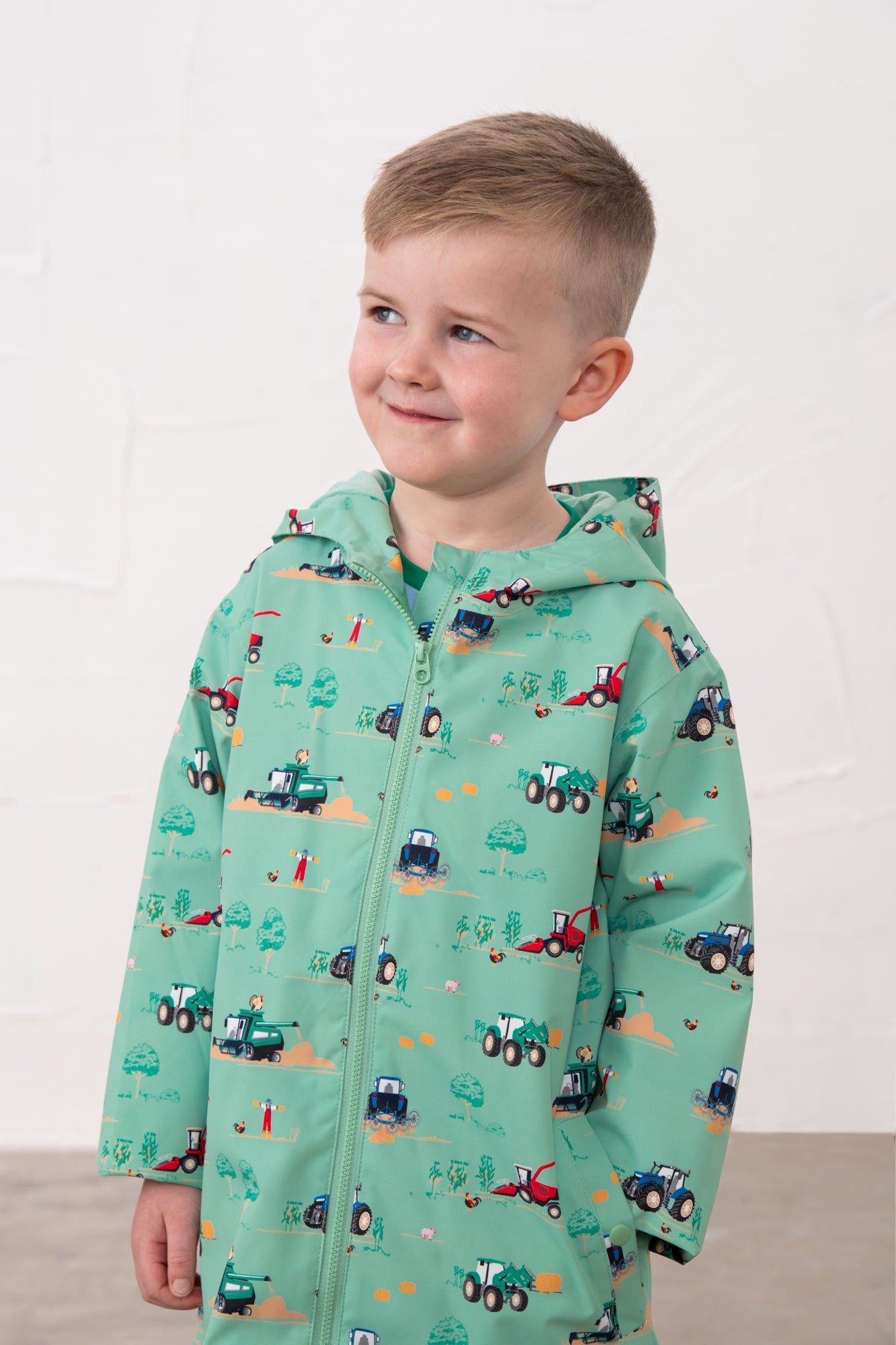 Ethan Jacket - Sea Green Tractor - Lighthouse