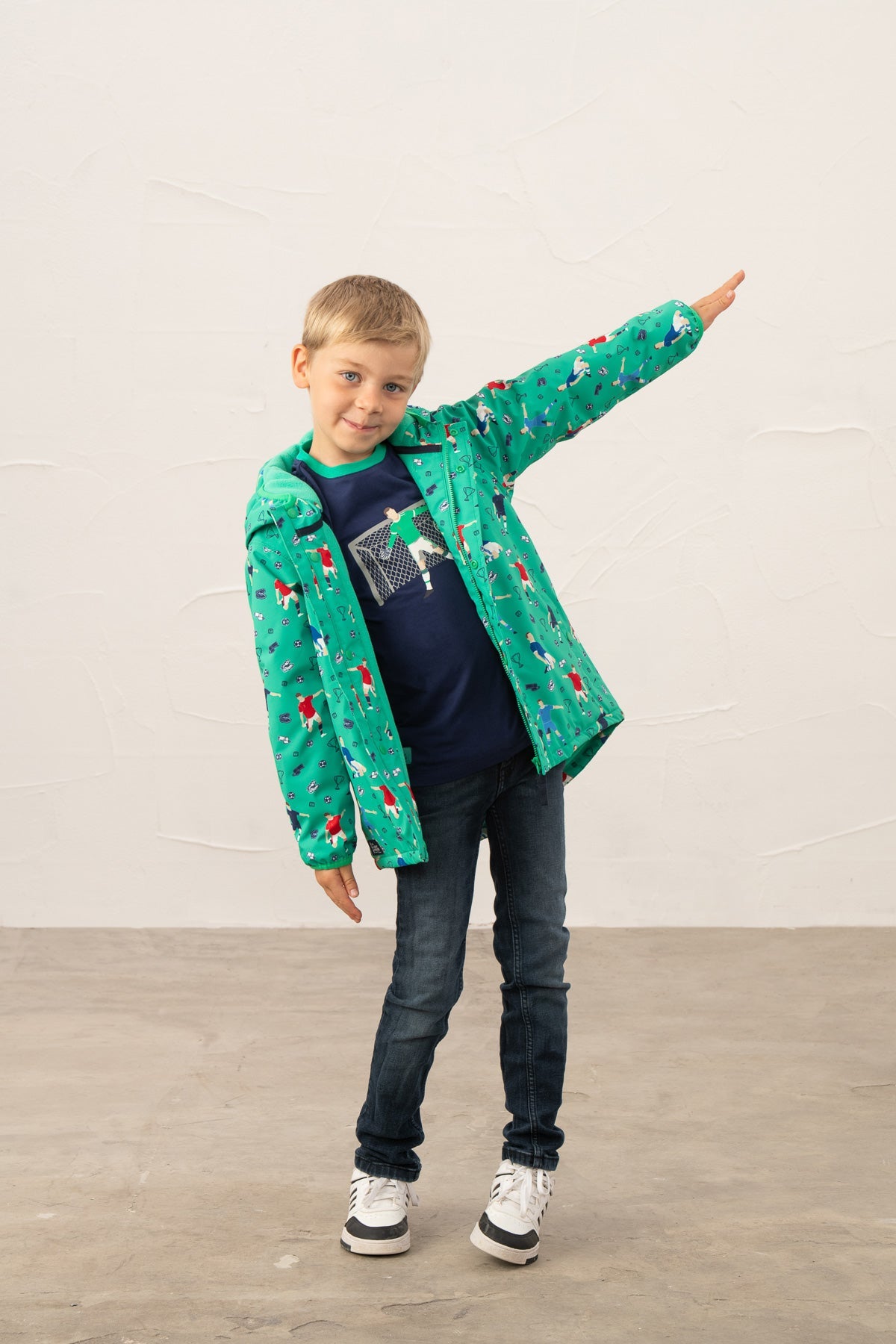 Finlay Coat - Football Print - Lighthouse
