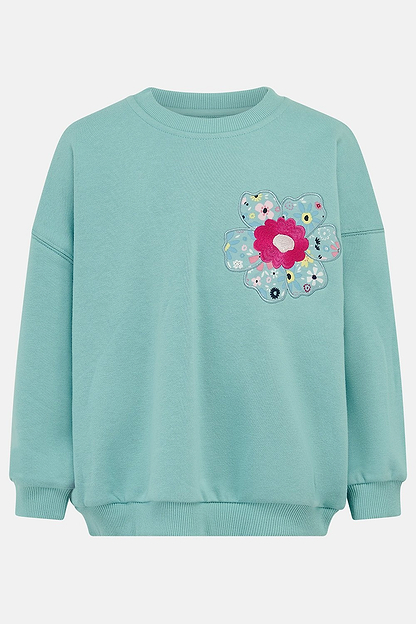 Flora Sweatshirt - Pastel Teal-Lighthouse