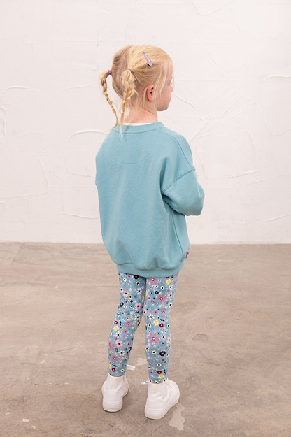 Flora Sweatshirt - Pastel Teal-Lighthouse