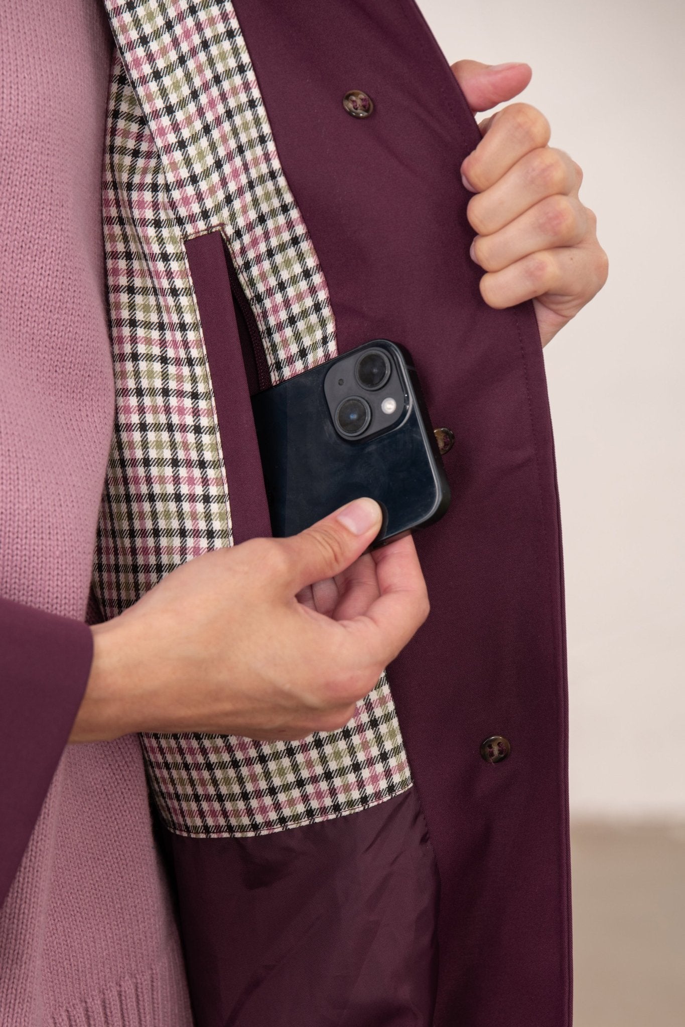 Harper Waterproof Trench Coat - Damson-Lighthouse