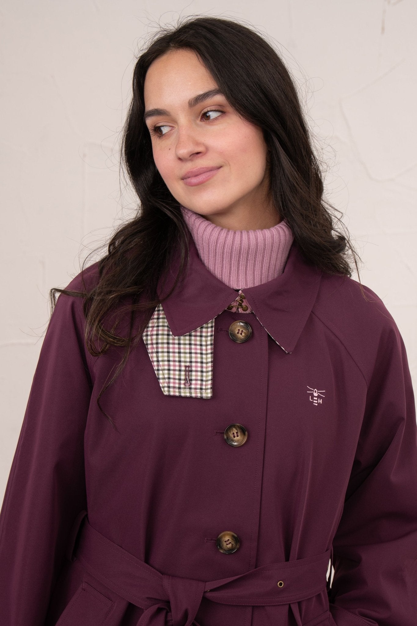 Harper Waterproof Trench Coat - Damson-Lighthouse