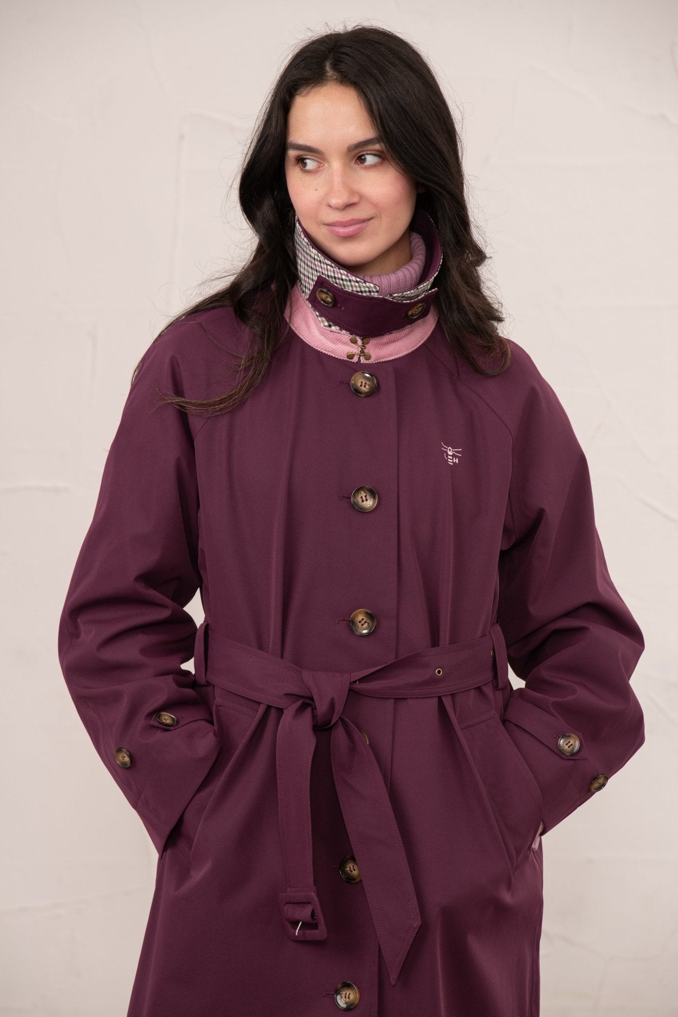 Harper Waterproof Trench Coat - Damson-Lighthouse