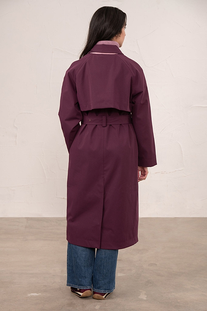 Harper Waterproof Trench Coat - Damson-Lighthouse