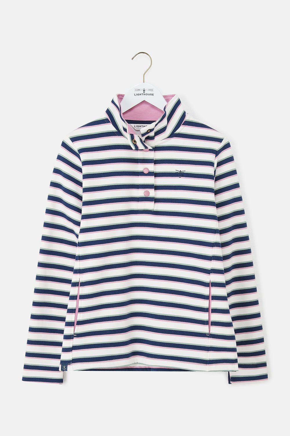 Haven Jersey - Navy Sage Rose Stripe - Lighthouse