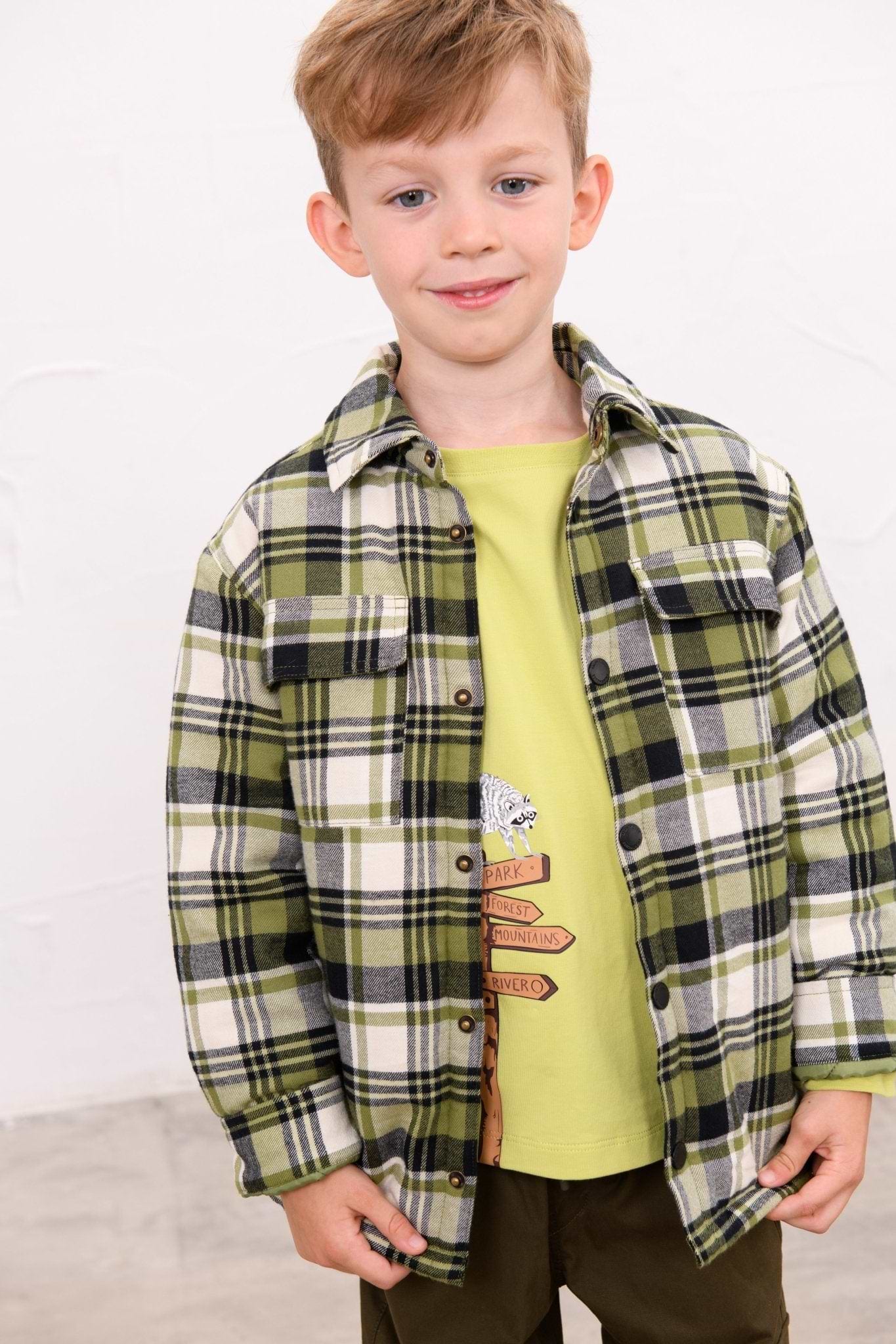 Hugo Overshirt - Soft Lime Cream Check-Lighthouse