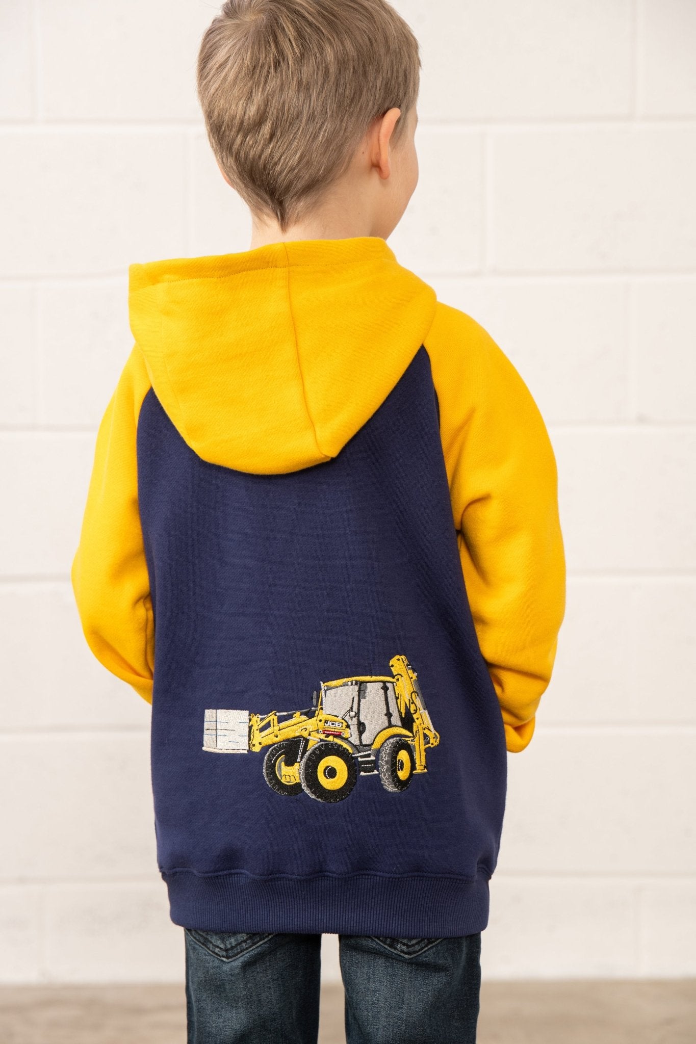 Jackson Full Zip Hoodie. Navy JCB Print| Lighthouse