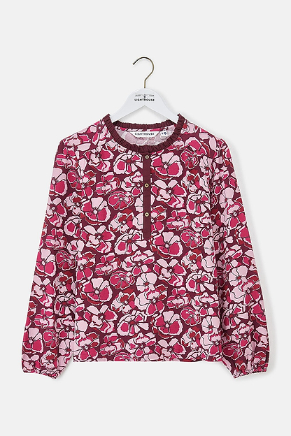 Juliette Blouse - Cranberry Floral - Lighthouse