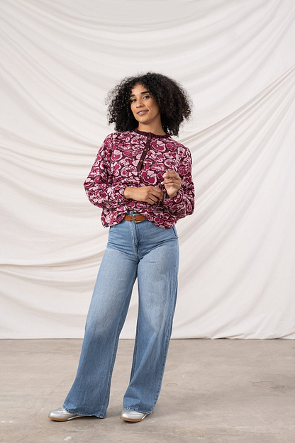 Juliette Blouse - Cranberry Floral - Lighthouse