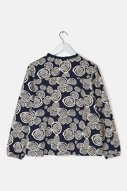 Juliette Blouse - Navy Swirl - Lighthouse