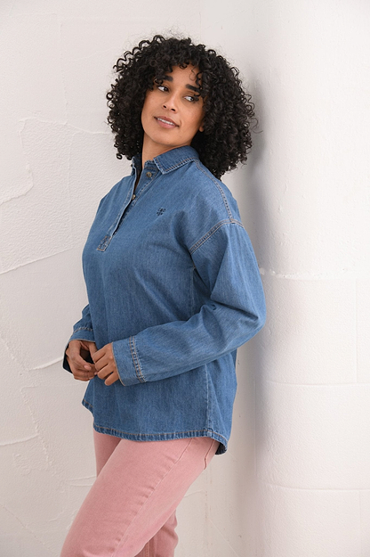 Leona Shirt - Washed Denim-Lighthouse