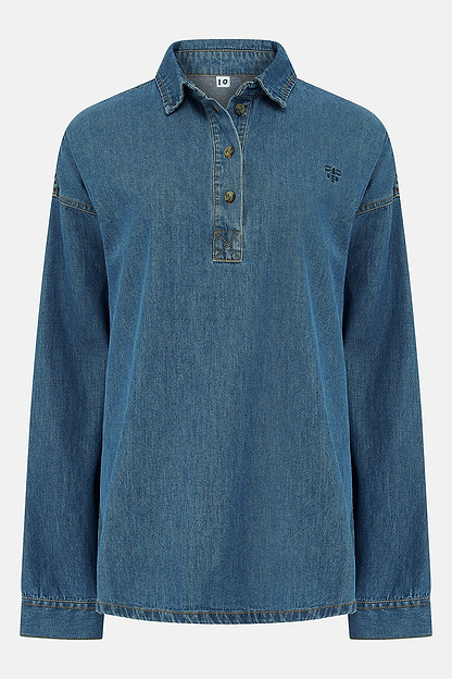 Leona Shirt - Washed Denim-Lighthouse