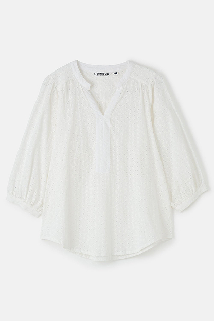 Lola Blouse - Floral Broderie Anglaise - Lighthouse