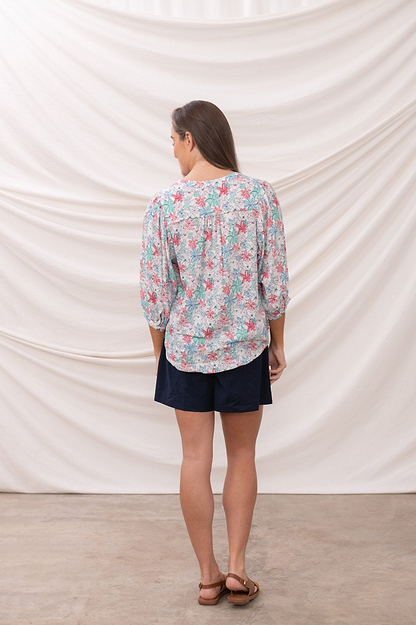 Lola Blouse - Pastel Floral - Lighthouse