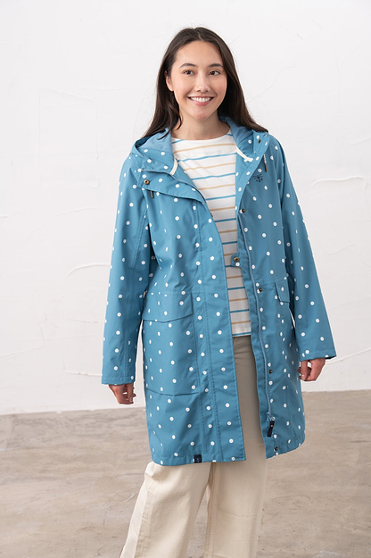 Long Beachcomber Jacket - Blue Dot - Lighthouse