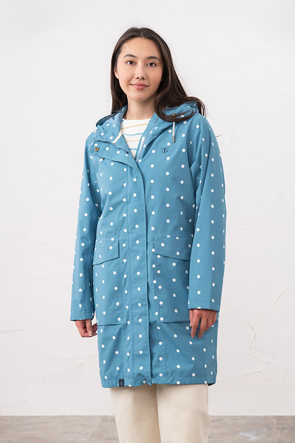 Long Beachcomber Jacket - Blue Dot - Lighthouse