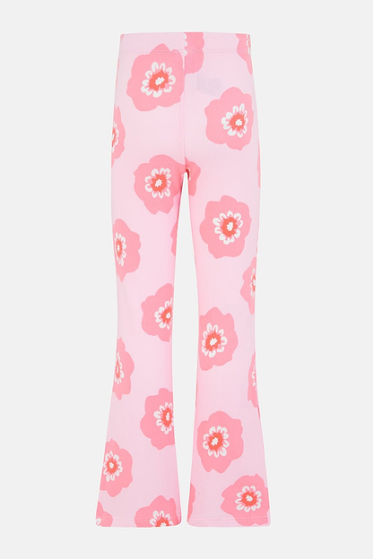 Mollie Flared Leggings - Pink Flower-Lighthouse