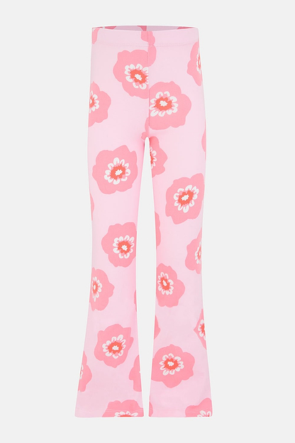 Mollie Flared Leggings - Pink Flower-Lighthouse