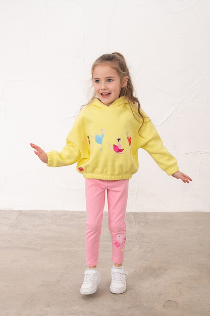 Mollie Leggings - Fluro Heart Bow - Lighthouse